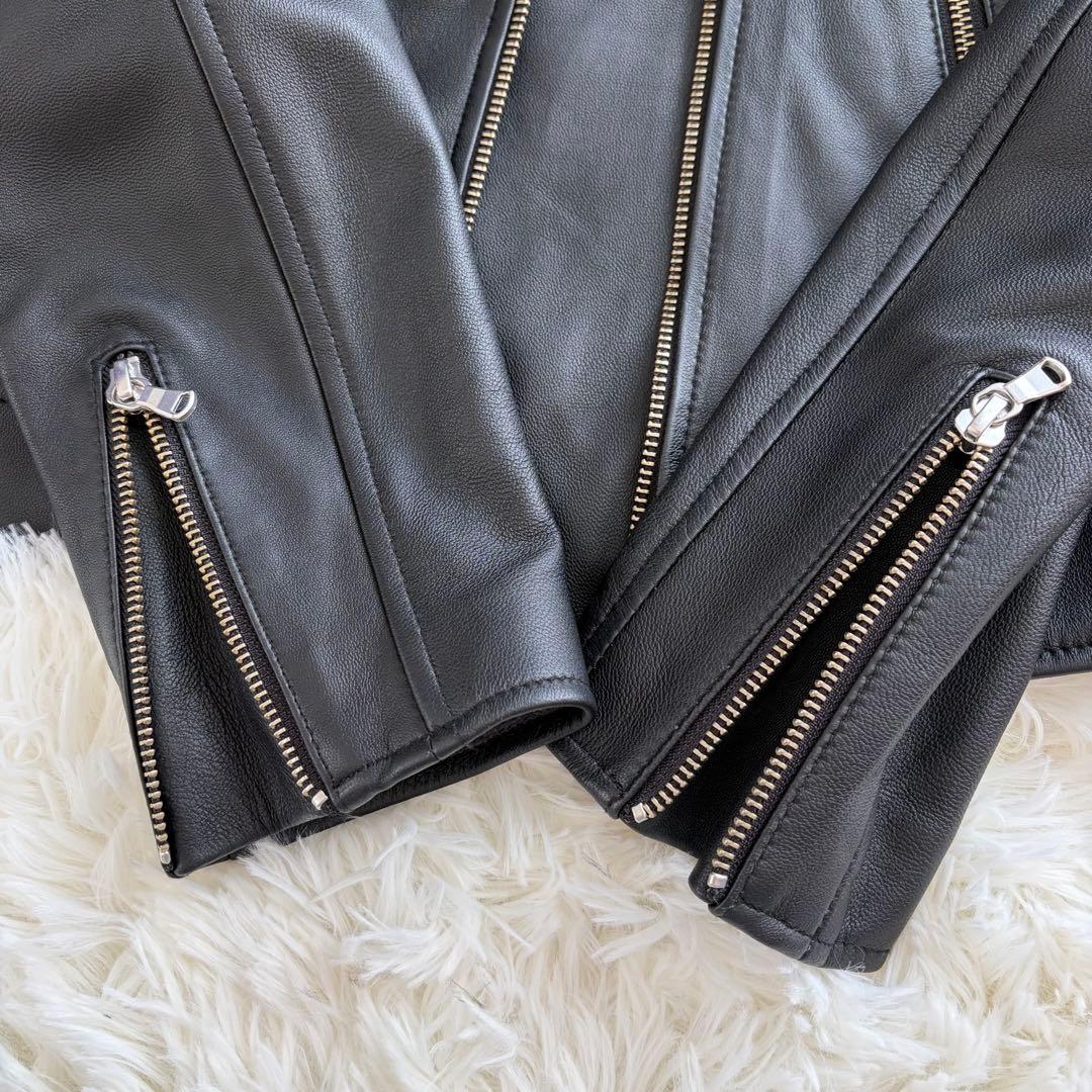 グリーンレーベルリラクシング　 レザーライダースジャケット　ブラック　40サイズ