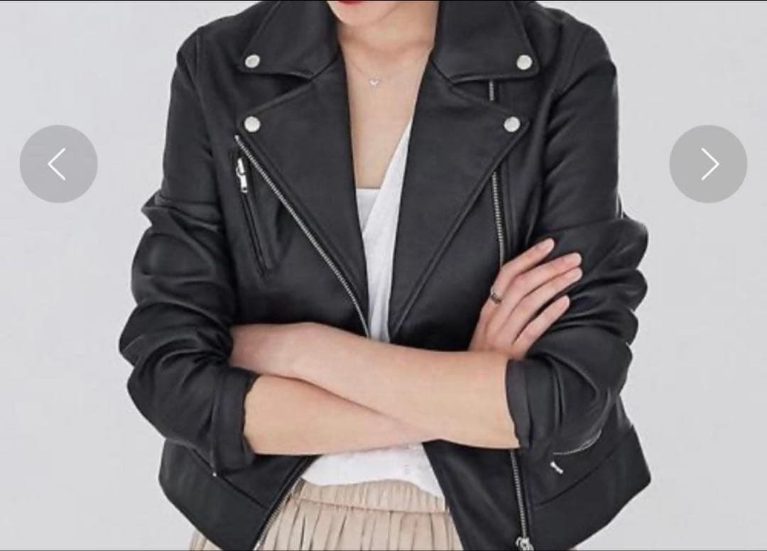 グリーンレーベルリラクシング　 レザーライダースジャケット　ブラック　40サイズ