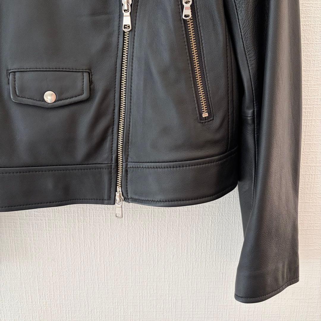 グリーンレーベルリラクシング　 レザーライダースジャケット　ブラック　40サイズ