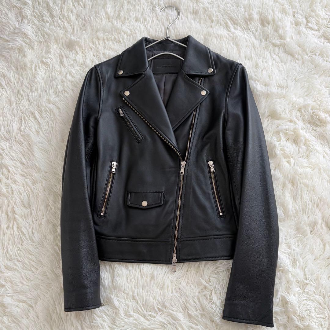 グリーンレーベルリラクシング　 レザーライダースジャケット　ブラック　40サイズ