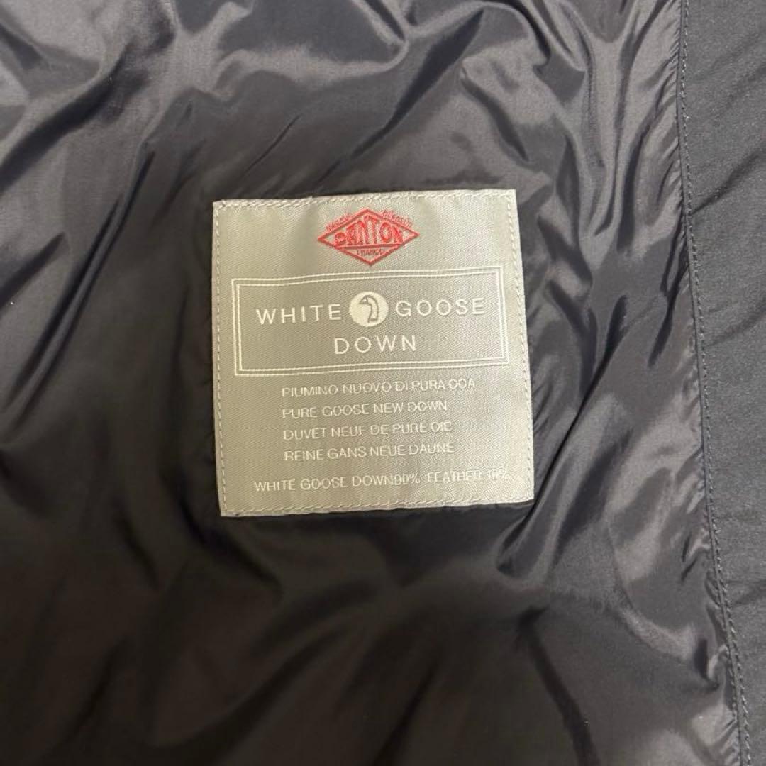 DANTON ホワイトグース ダウンジャケット スクエアキルト ブラック