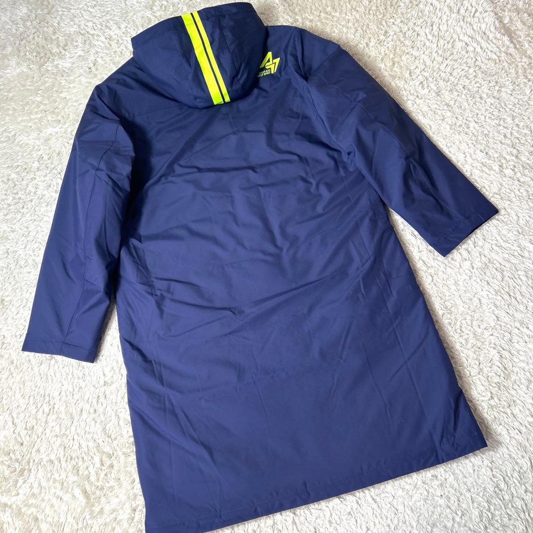 【新品タグ付き】asics 中綿ロングコート ベンチコート ネイビー 3L