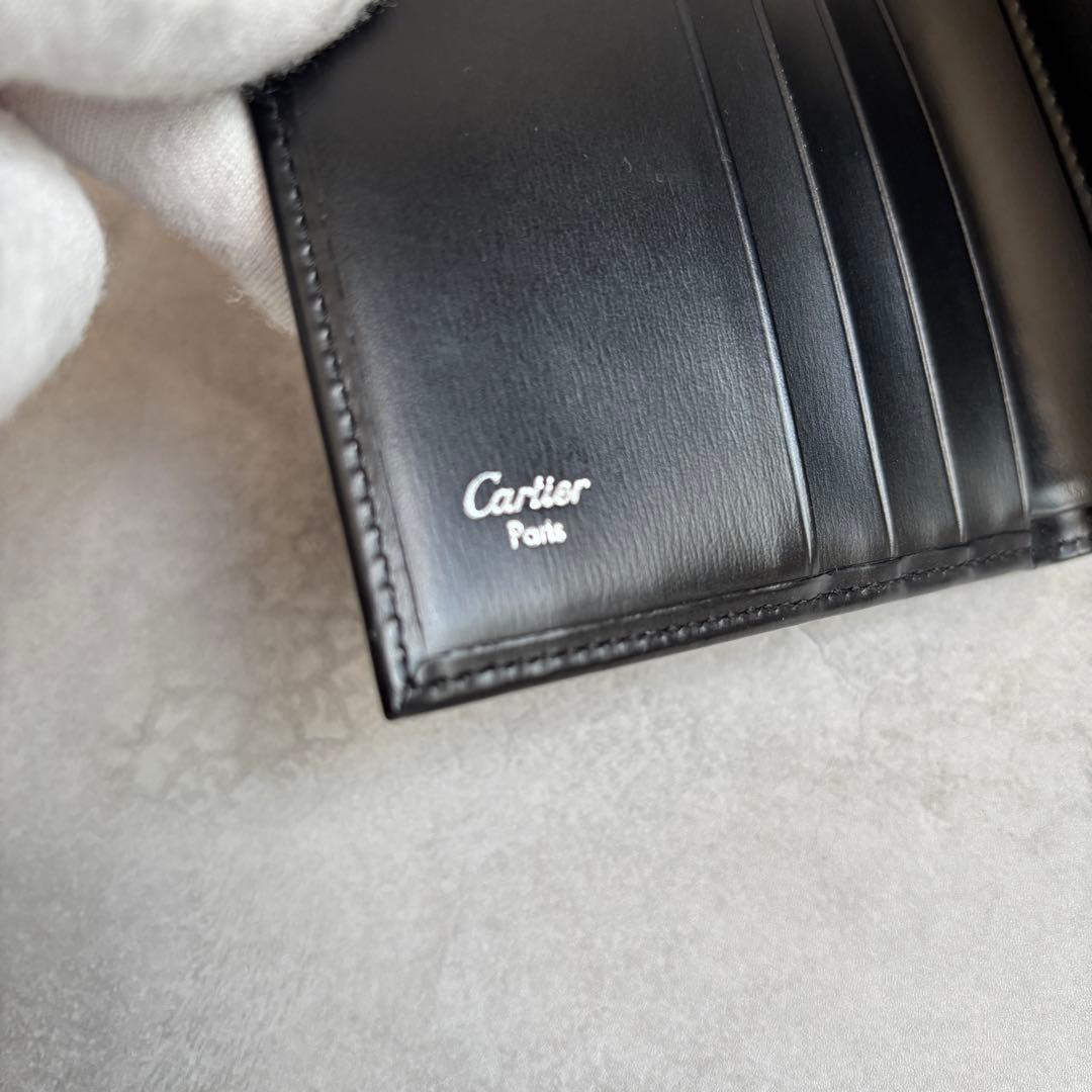 フォロー割適用!Cartier 三つ折り財布 パンテール レザー 黒 付属品完備