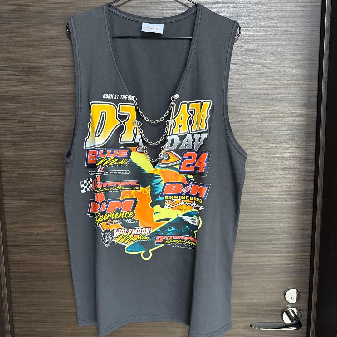 トップス BLUEMARBLE Moto print vneck sleeveles