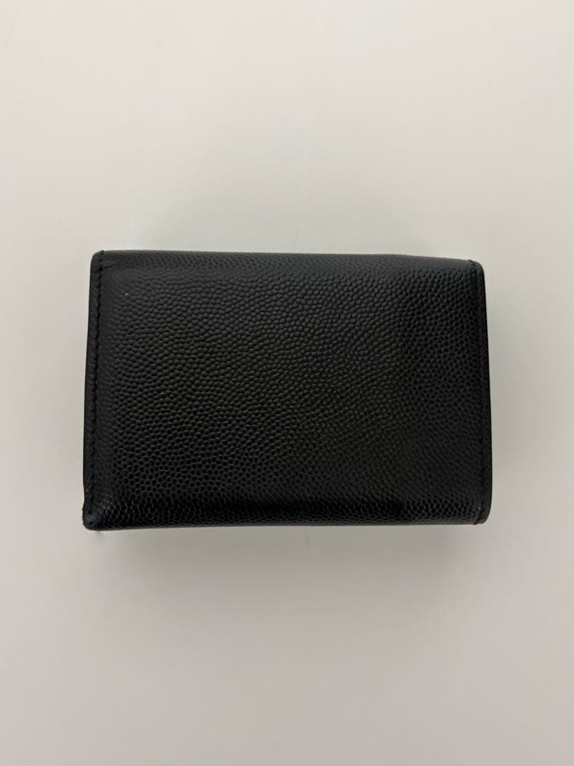 SAINT LAURENT Black ミニウォレット キャビアスキン
