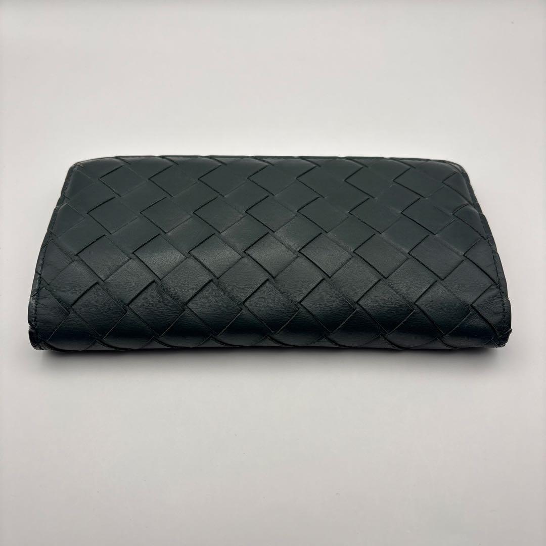 ◆正規品◆現行ボッティガヴェネタイントレチャート 長財布ダークグリーン