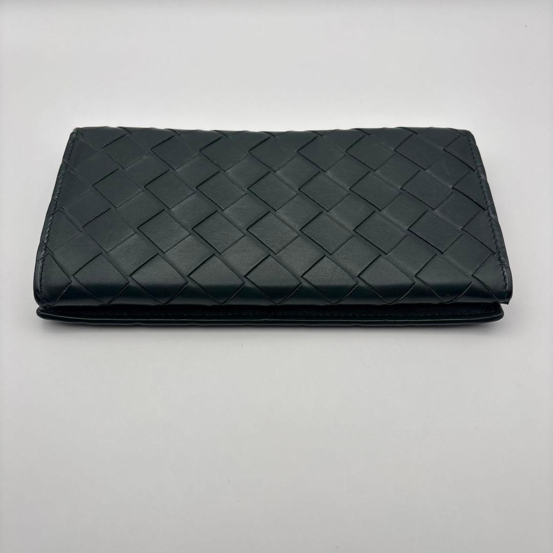 ◆正規品◆現行ボッティガヴェネタイントレチャート 長財布ダークグリーン