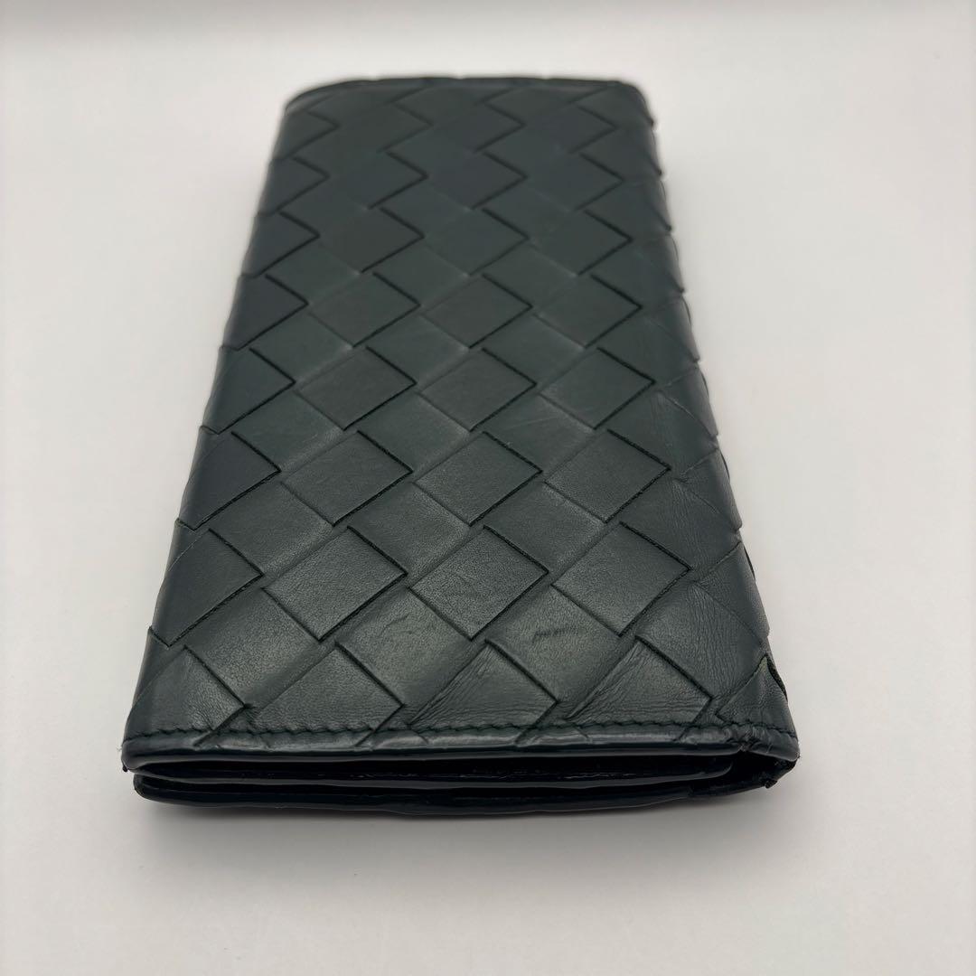 ◆正規品◆現行ボッティガヴェネタイントレチャート 長財布ダークグリーン
