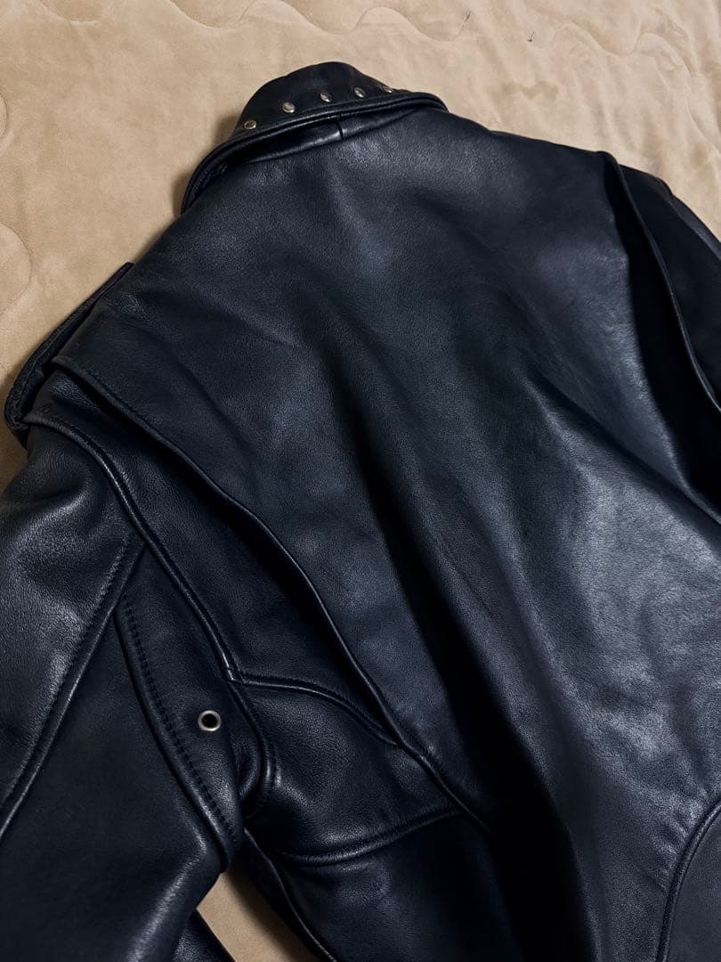 美品 FOUR SKULL 鋲ジャン スタッズ レザーダブルライダースジャケット