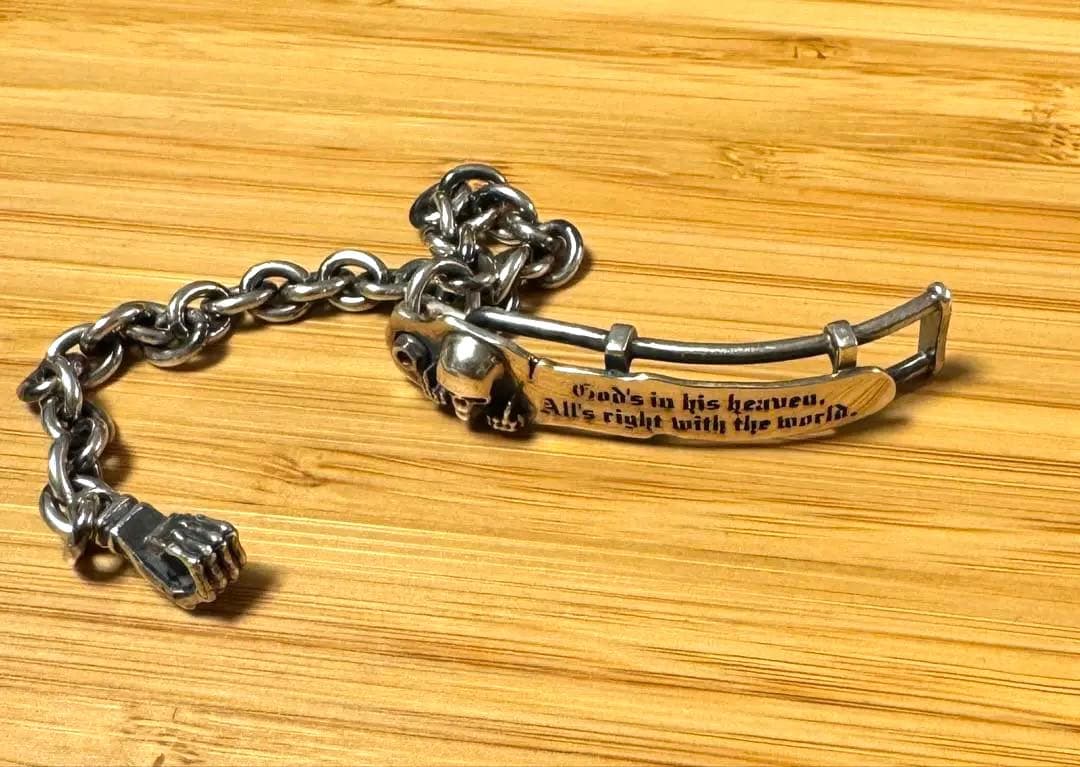 Dr MONROE BR-36-SV スカル ボーンハンド ブレスレット 925