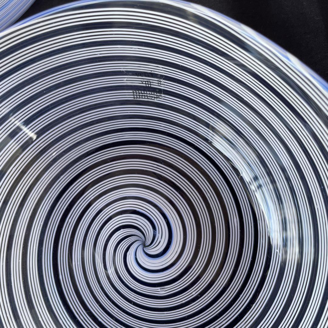 ヴェネチアングラス　　　　　　　　　渦巻き模様の透明ボウル5個セット