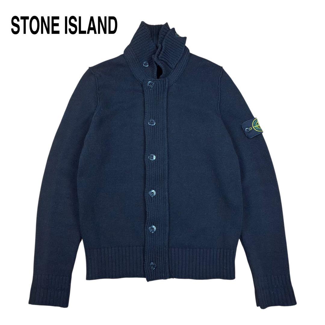 STONE  ハイネック ウール カーディガン ニット ブラック