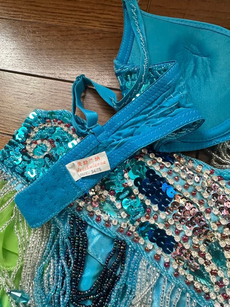 ベリーダンス セットアップ 青と緑