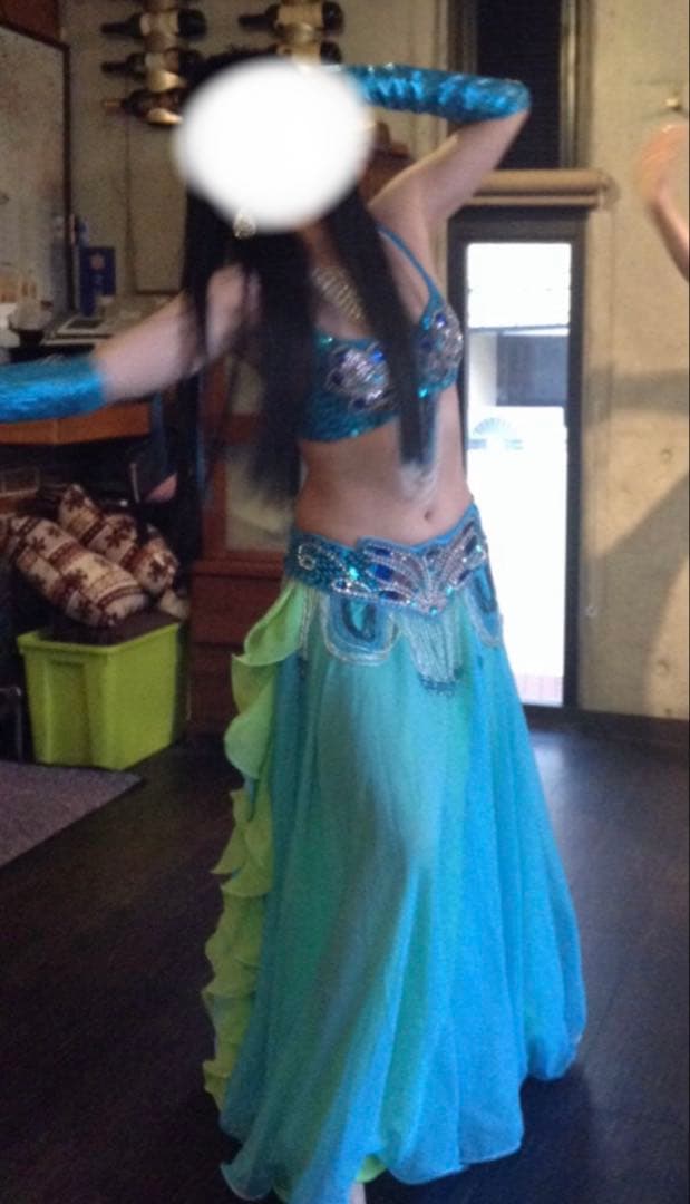 ベリーダンス セットアップ 青と緑