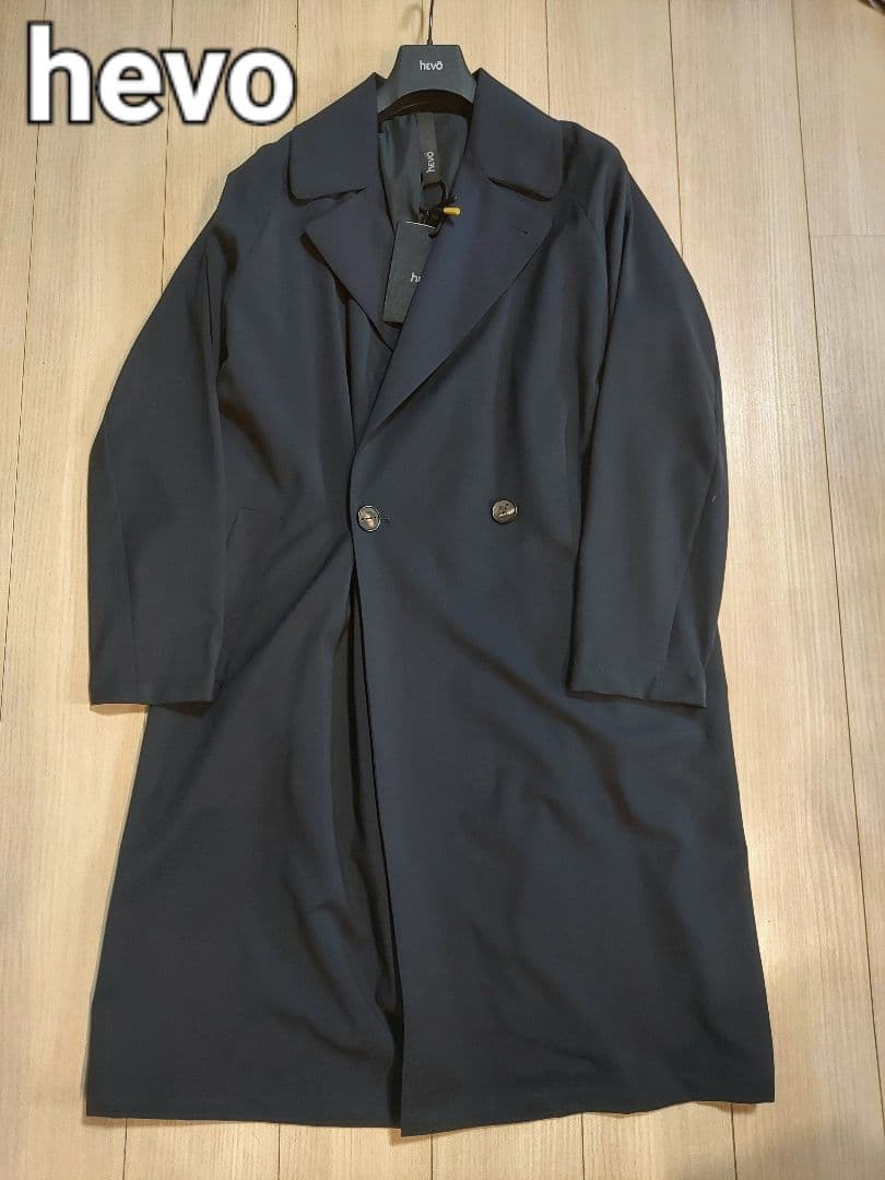 新品 hevo BRINDISI ロングコート ダークネイビー スプリングコート