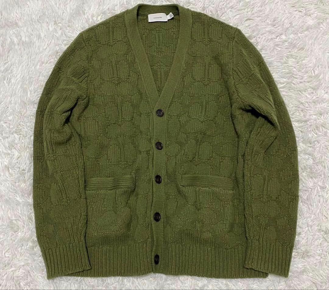 coach コーチ　カーディガン　シグネチャー柄