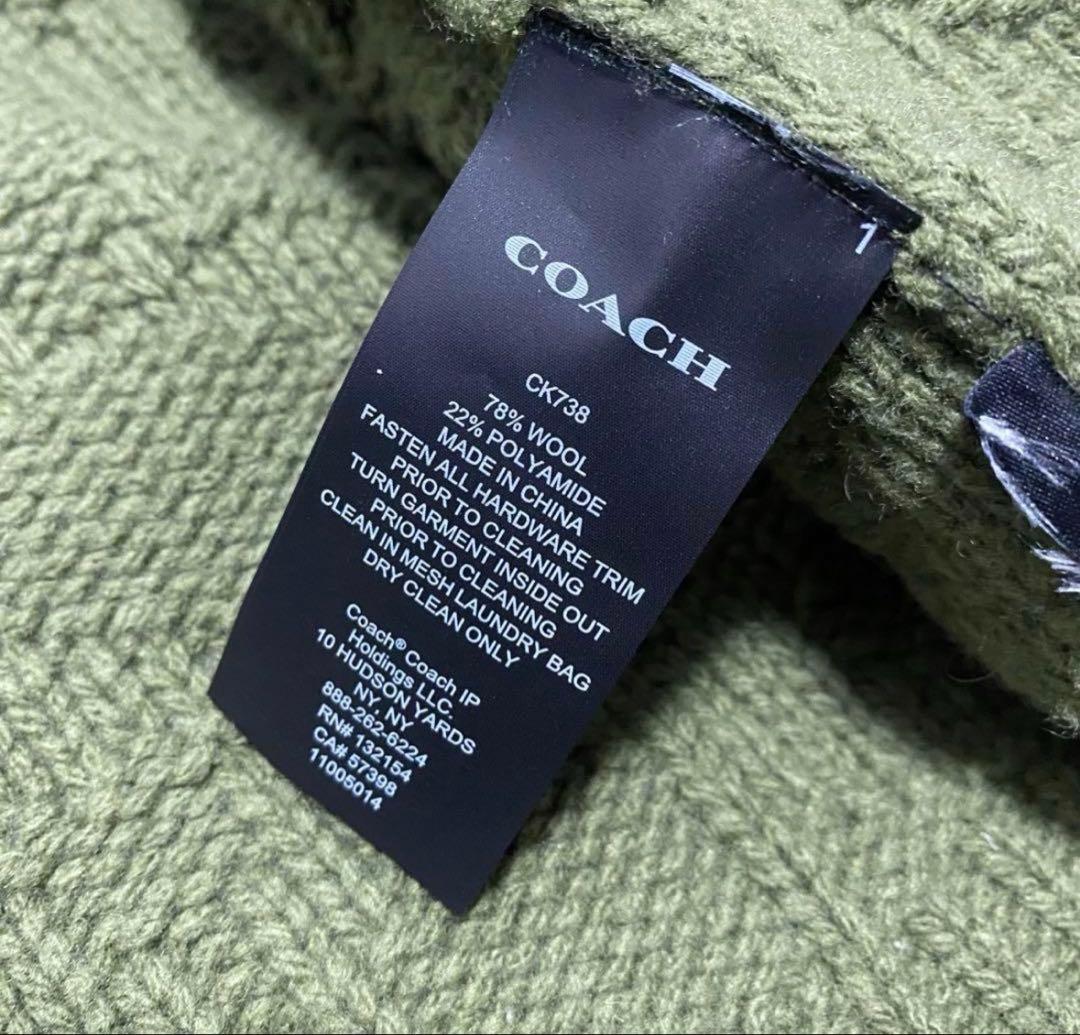 coach コーチ　カーディガン　シグネチャー柄