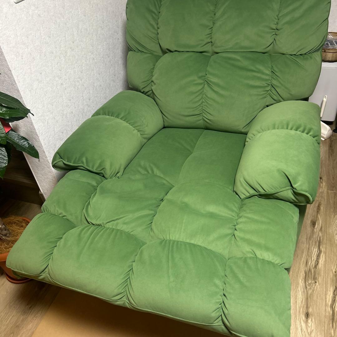 【新品・未使用】 グリーン 1人掛けソファ