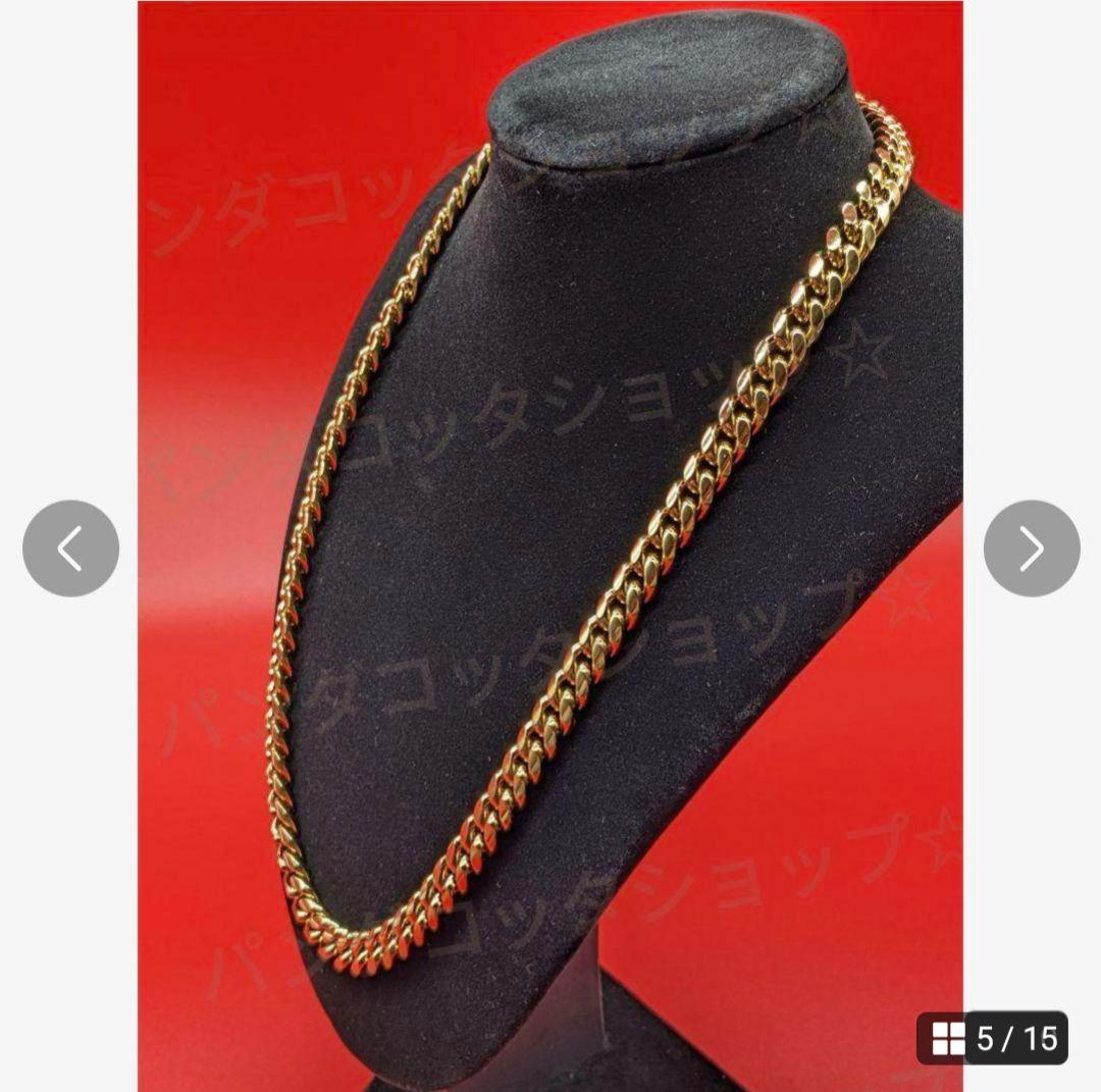 10mm 60cm 金ネックレス 18kゴールド ダブルセーフティ新品