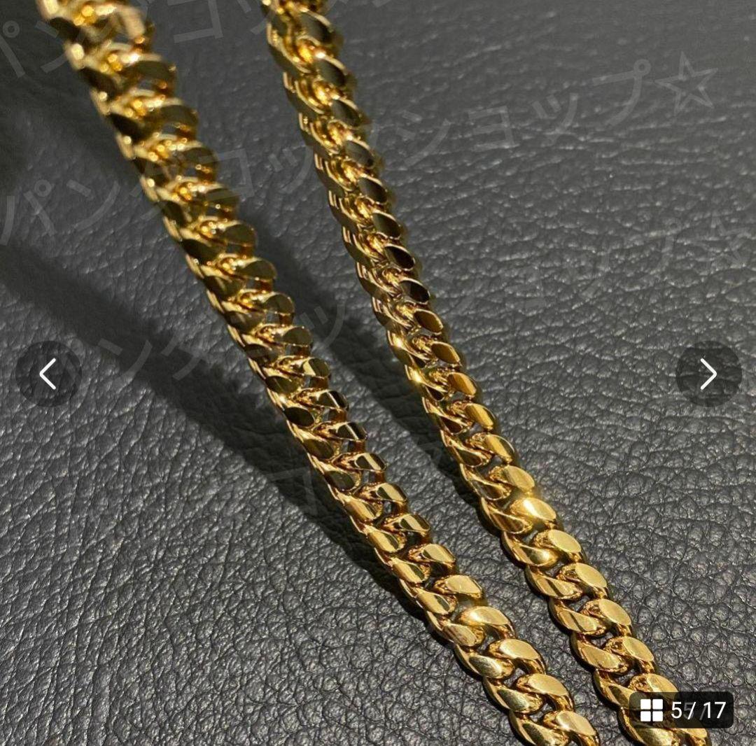 10mm 60cm 金ネックレス 18kゴールド ダブルセーフティ新品