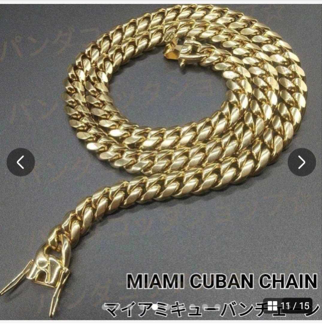 10mm 60cm 金ネックレス 18kゴールド ダブルセーフティ新品