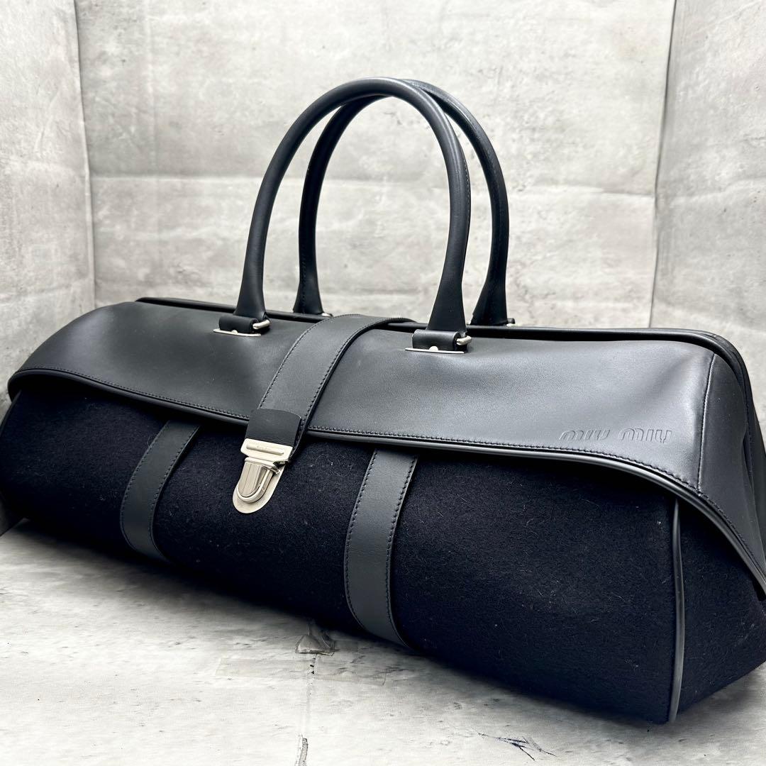 バッグ 00s Miu Miu Archive Leather Boston Bag