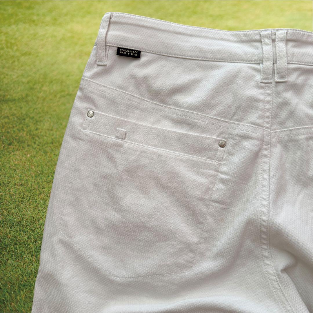 パーリーゲイツ　パンツ　4 M〜L相当　白　ホワイト　ストレッチ素材　ゴルフ
