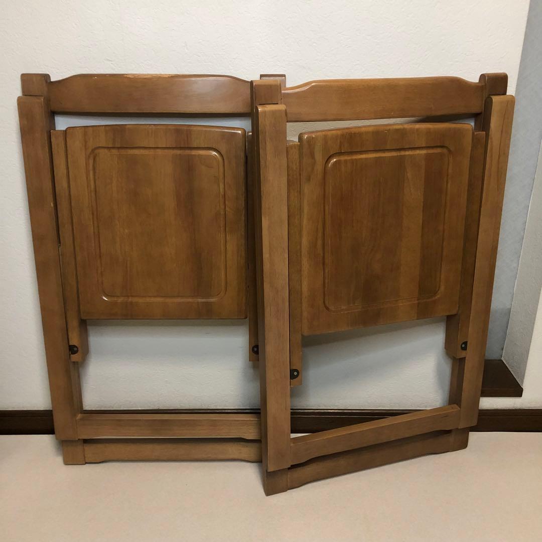 北欧レトロ 木製バタフライテーブル ダイニングテーブル 折りたたみ椅子