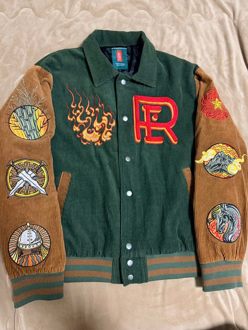 未使用近 別珍 vintage 騎兵将軍 馬 スタジャン スカジャン