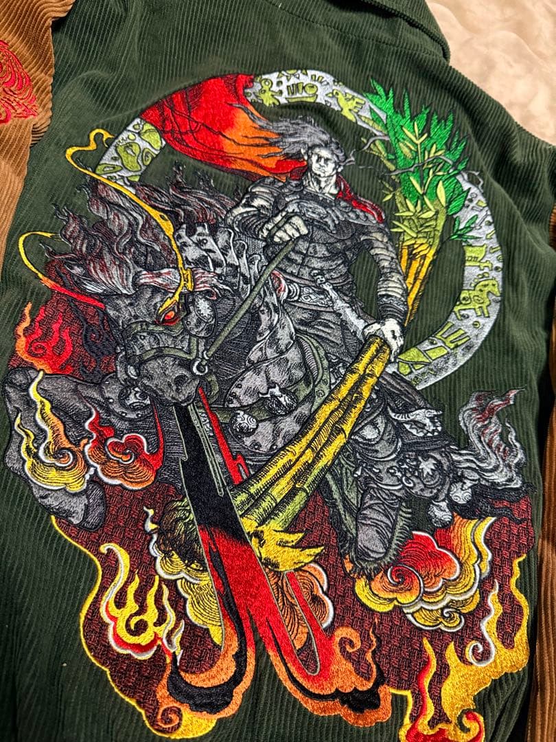 未使用近 別珍 vintage 騎兵将軍 馬 スタジャン スカジャン