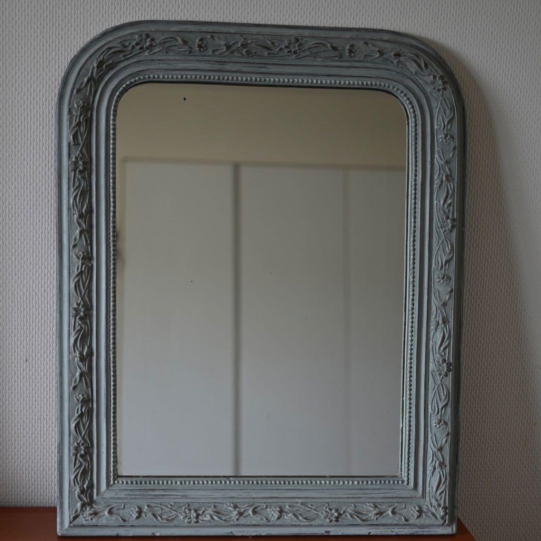 フランスアンティーク　鏡　　60×49センチ