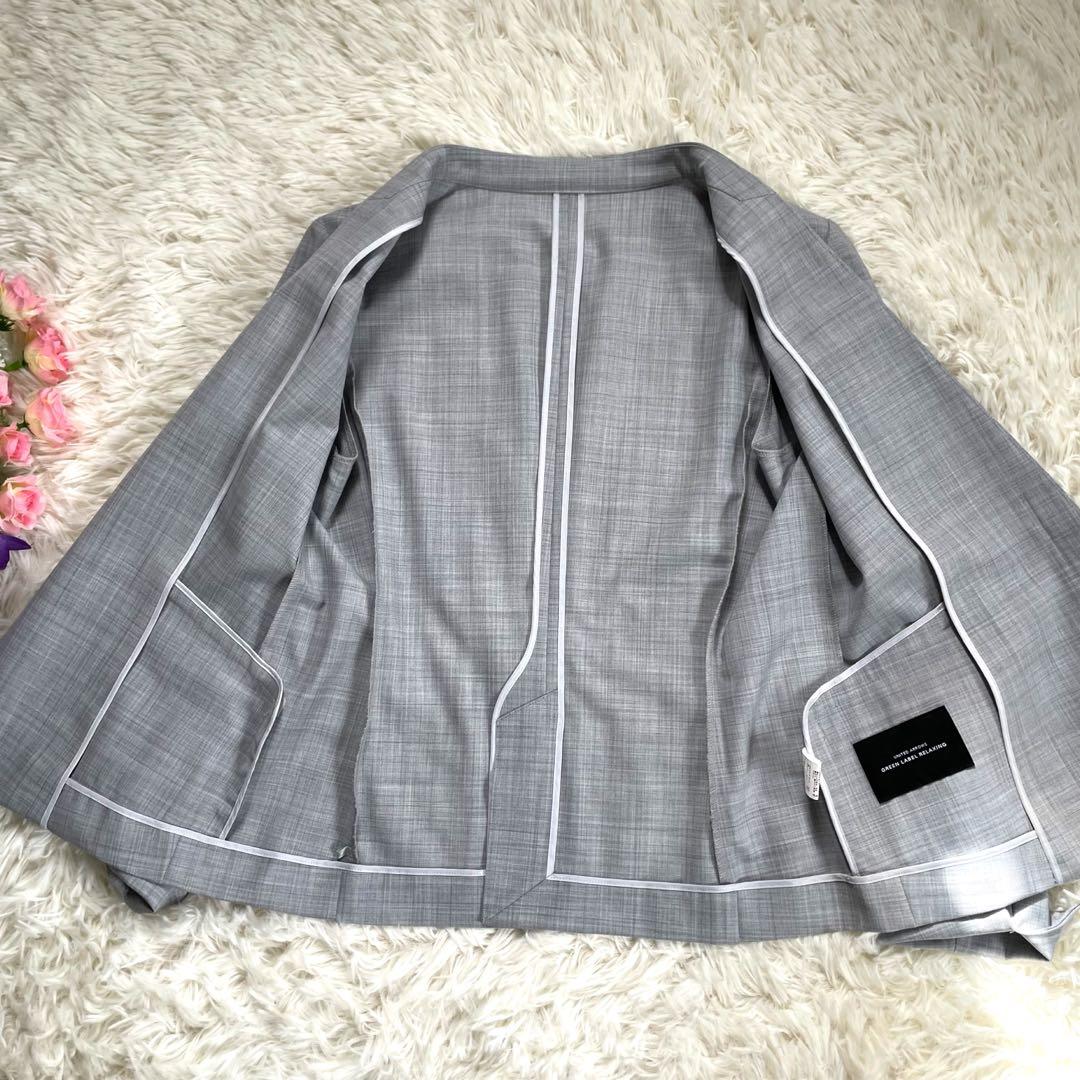 green label relaxingカチリカグレーノーラペルパンツスーツ