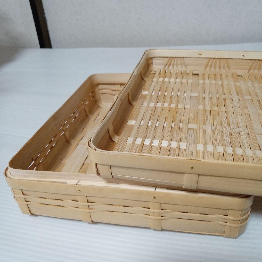 竹製バスケット　小物入れ　弁当箱