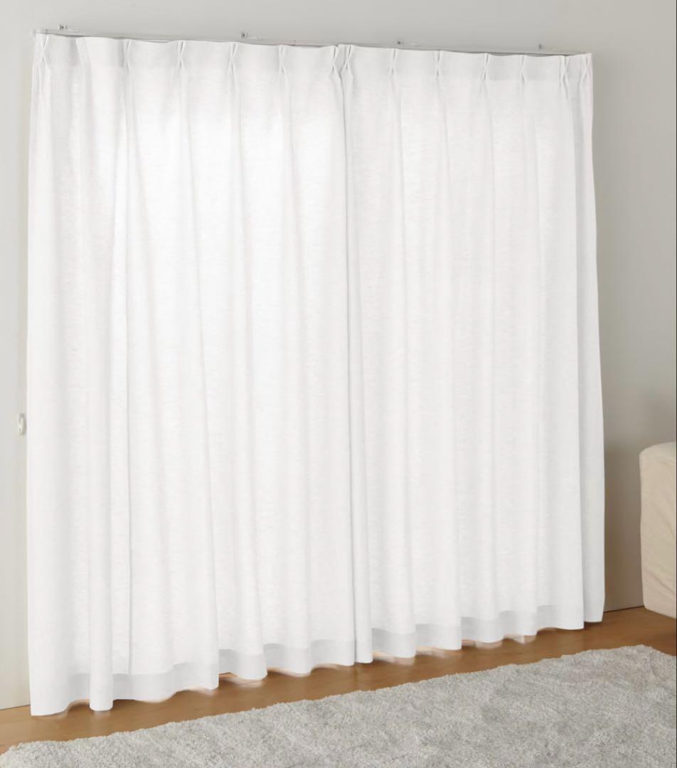 MUJI リネンカーテン 幅185×丈187cm 1枚 ホワイト