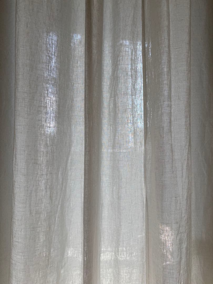 MUJI リネンカーテン 幅185×丈187cm 1枚 ホワイト