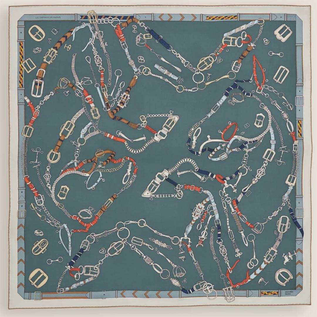 最終価格　エルメス　スカーフ2025aw カレ 90 シュヴォー・デシェネ