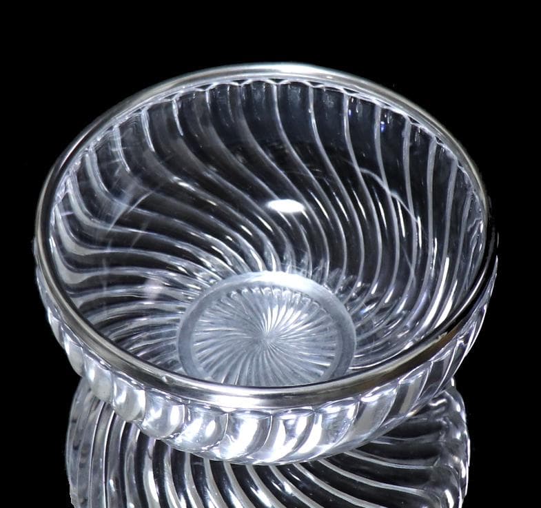 オールド・バカラ 特大3kg 銀巻鉢 バンブー サラダボウル フルーツバスケット