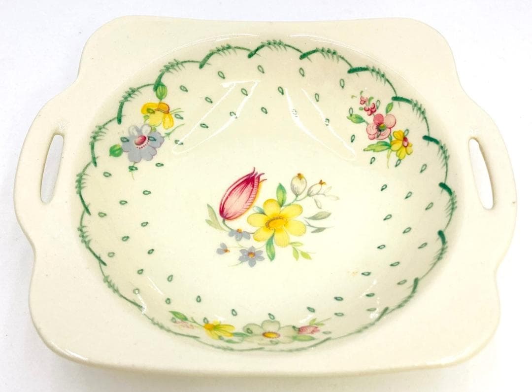 プランタン -緑- 【レアシェイプ】ミニ取手付ボウル 英国製 スージークーパー