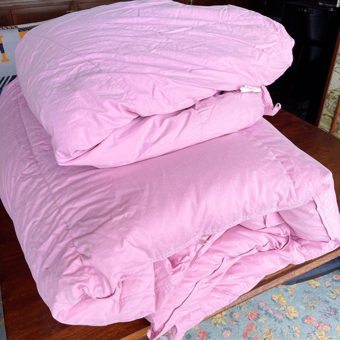 ハンガリー産ホワイトダッグダウン 羽毛肌掛ふとん・合掛ふとん セット ダブル