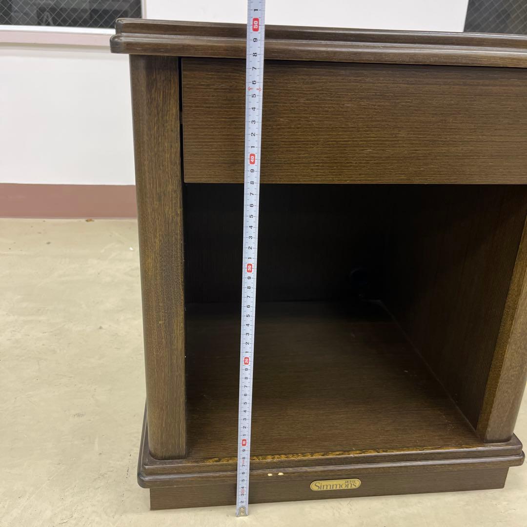 Simmons サイドテーブル ブラウン 引き出し付き