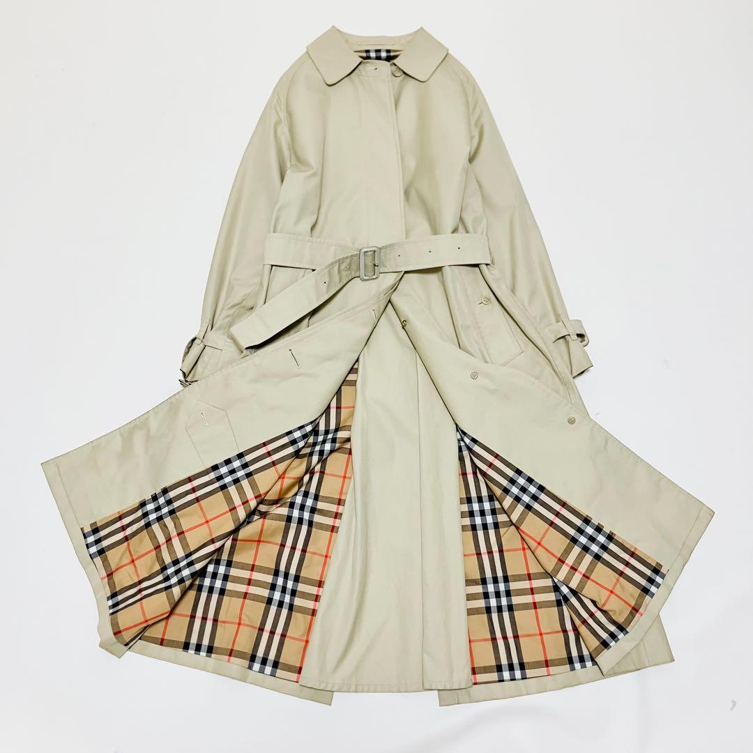 バーバリーズ ベルト付 トレンチ ノバチェック ベージュ ステンカラーコート