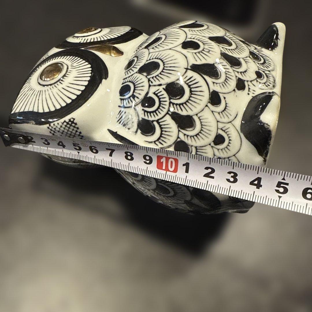 陶器　フクロウの貯金箱　インテリア