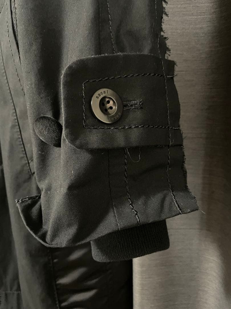 超美品 sacai ドッキング コート ジャケット 1 黒　サカイ 2591