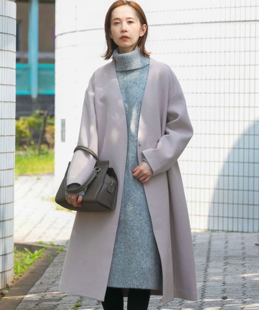 新品◾️アーバンリサーチロッソ　ビーバーVネックノーカラーコートROSSO