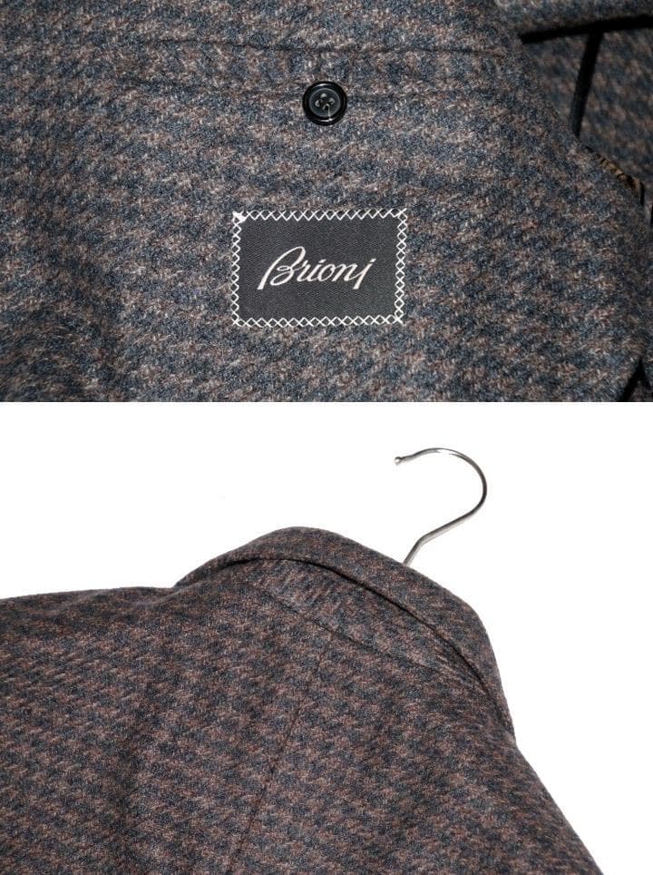 3日緊急セール！128万 ブリオーニ【ピュアカシミア】千鳥 チェスターコート◆