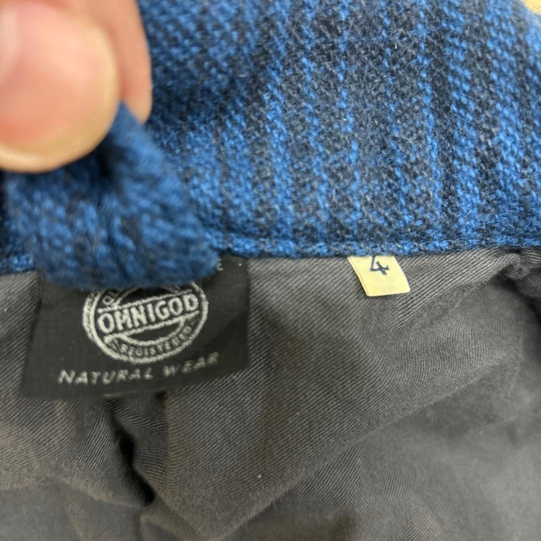 ドミンゴOMNIGODウールハンティングジャケット 4 青✖︎黒チェック美USED