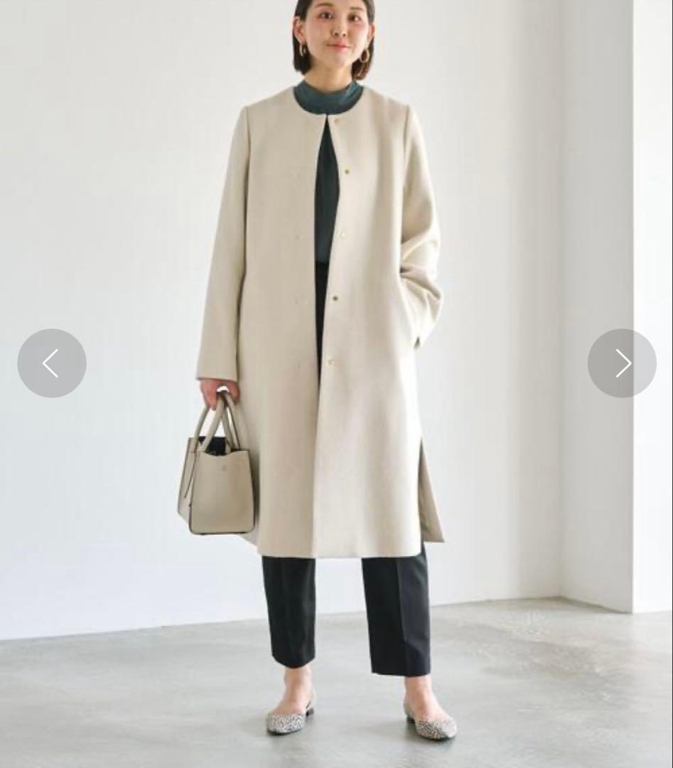 新品　ユナイテッドアローズ　ショートビーバーノーカラー コート　36 カシミヤ