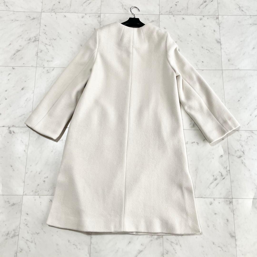 新品　ユナイテッドアローズ　ショートビーバーノーカラー コート　36 カシミヤ