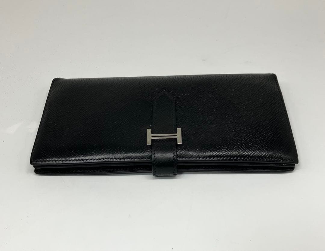 ⭐️ 美品 エルメス ベアン スフレ 二つ折り 長財布 ブラック エプソン 鑑定済