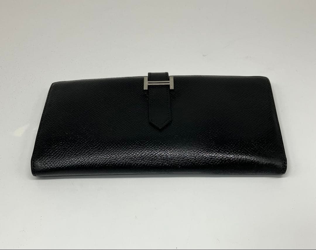 ⭐️ 美品 エルメス ベアン スフレ 二つ折り 長財布 ブラック エプソン 鑑定済